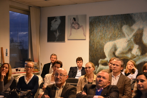 The audience of art talks among Ivanovs paintings